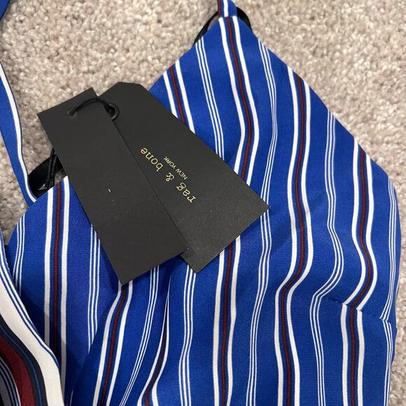 NWT Rag and Bone Blue‎ Multi Felix Jumpsuit 100% Silk $595 MSRP Size 00 - Picture 7 of 14